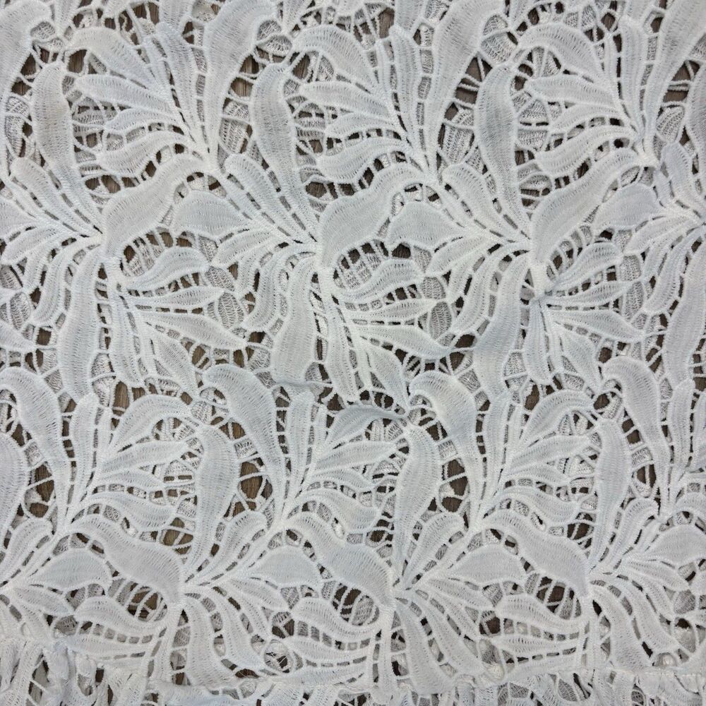 White Crochet Leaf Lace Top Size XS Boho Fairy Romantic Festival Hippie NWT - Picture 4 of 13